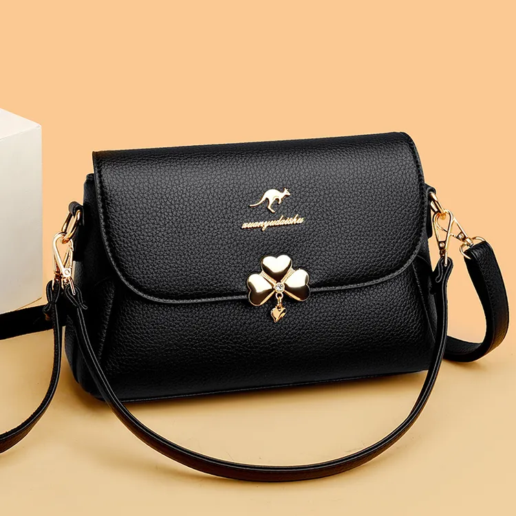 时尚简约真皮质感包包女2024新款百搭休闲洋气质韩单肩斜挎小方包