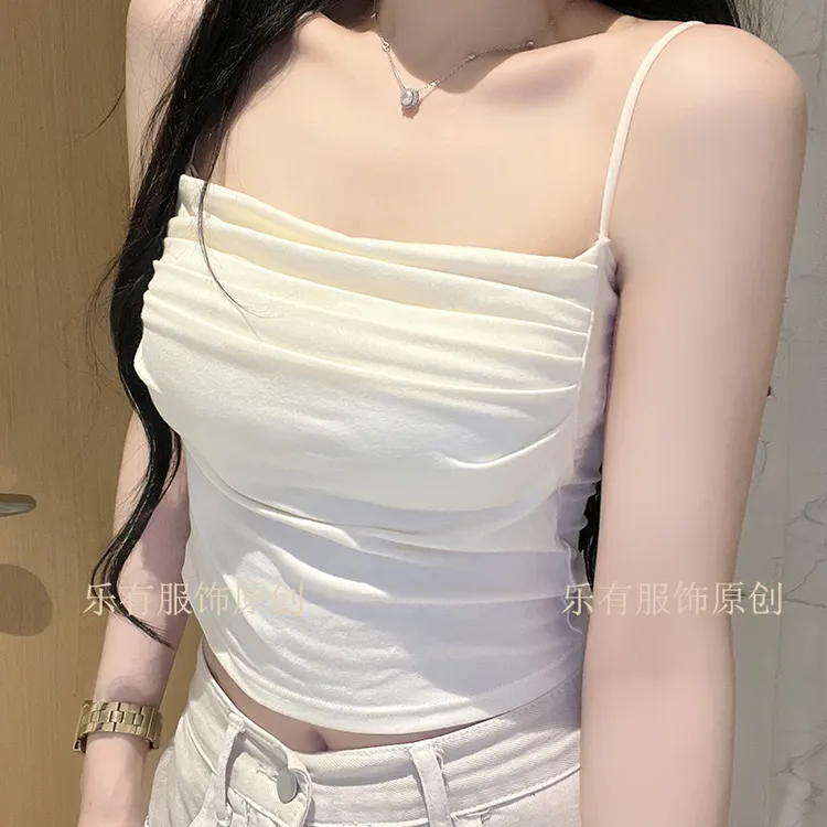 2025春夏新款抹胸小吊带女内搭白色遮副乳防走光打底早秋修身背心