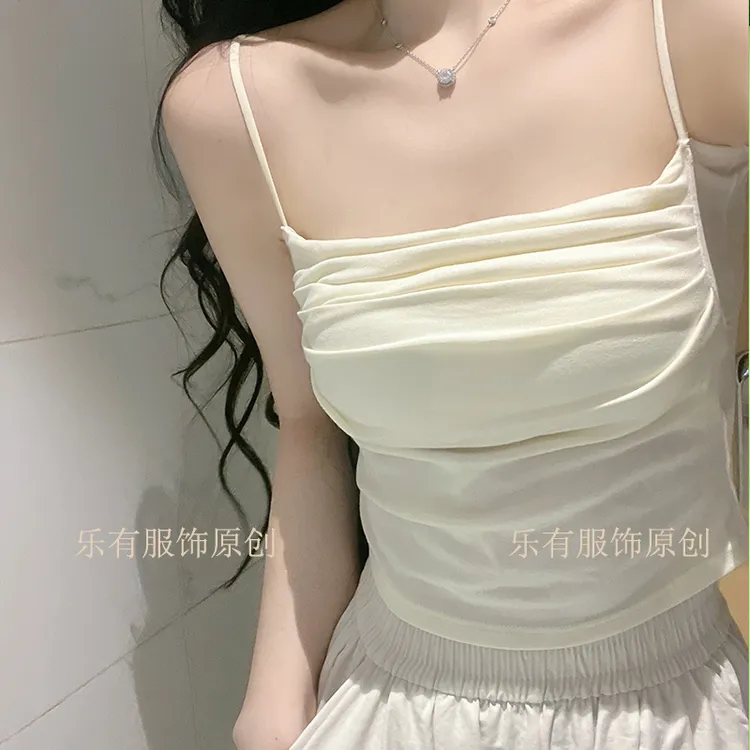 2025新款百搭吊带背心女秋冬款内搭美背带胸垫一体遮副乳打底修身