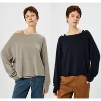 开间/四季B备软糯高弹極简松弛T丝美利奴羊M紧身背心斜肩宽松T