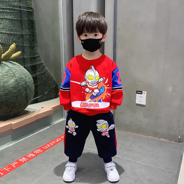 奥特曼衣服男童春秋装套装2025新款儿童装男宝秋季卫衣痞帅气男孩