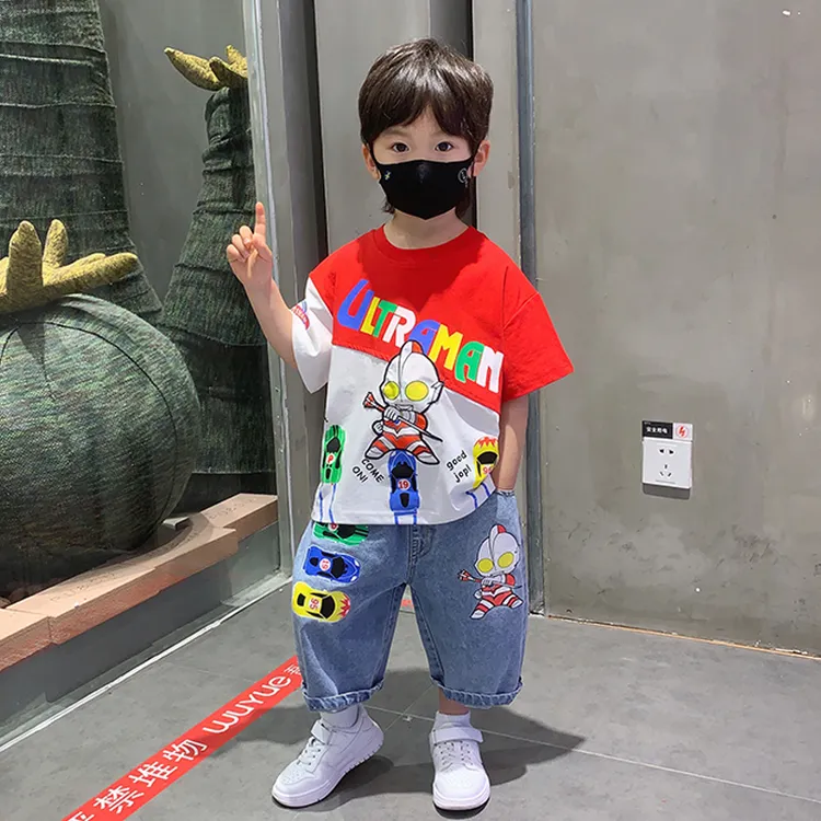 奥特曼衣服男童夏装套装2025新款男孩帅气时髦潮儿童夏季痞帅男宝