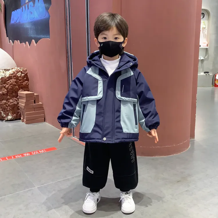 男童冬装棉衣儿童加绒加厚派克服外套25新款洋气男孩冬季保暖棉服