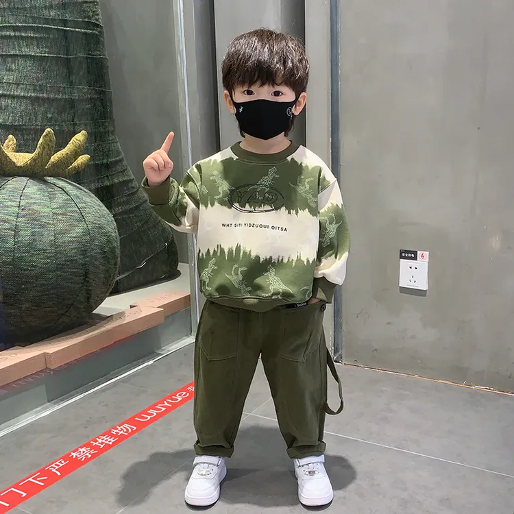 男童套装春秋季2025新款男孩宝宝洋气衣服儿童中小童时髦卫衣套潮