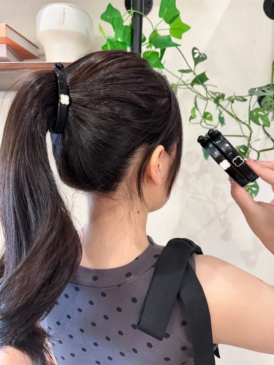 韩国气质香蕉夹大号竖夹小号发量少马尾发夹后脑勺发夹子发卡头饰