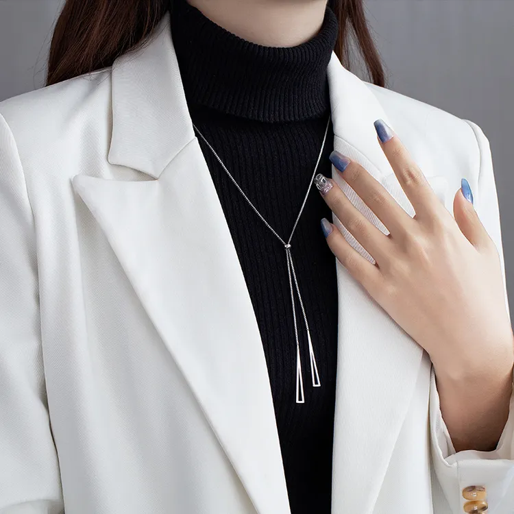 金美澳 钛钢项链 高级感毛衣链项链2025新款高档气质女士长款配饰