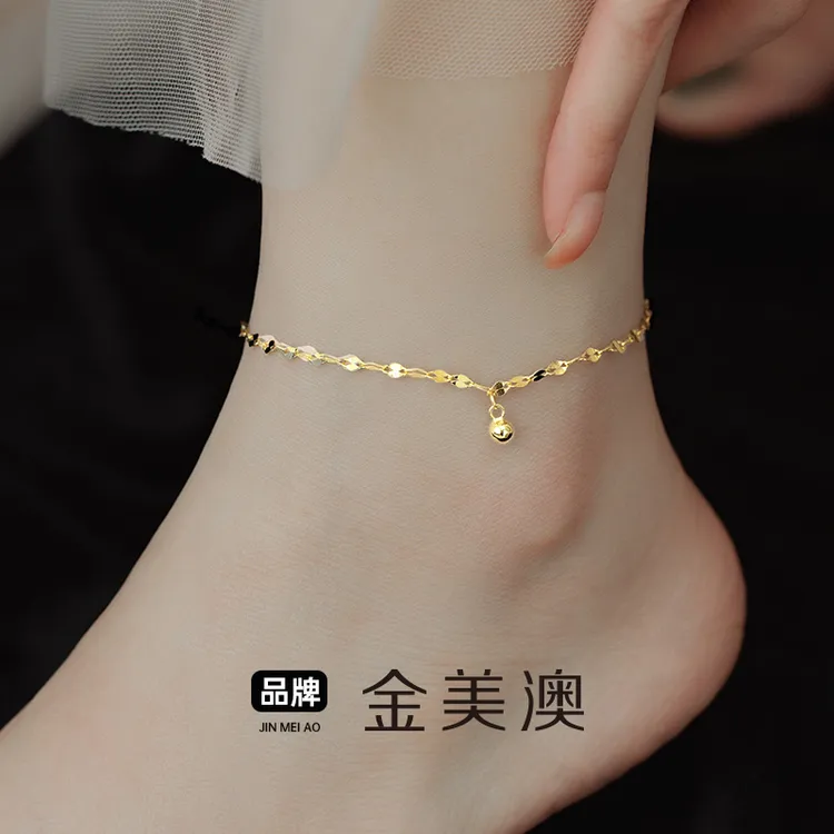 金美澳 925银脚链 高级感银饰足链女款2025新款爆款高档女士脚饰