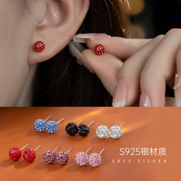 金美澳 925银合成锆石耳饰 2025新款爆款耳环秋冬高级感精致耳钉