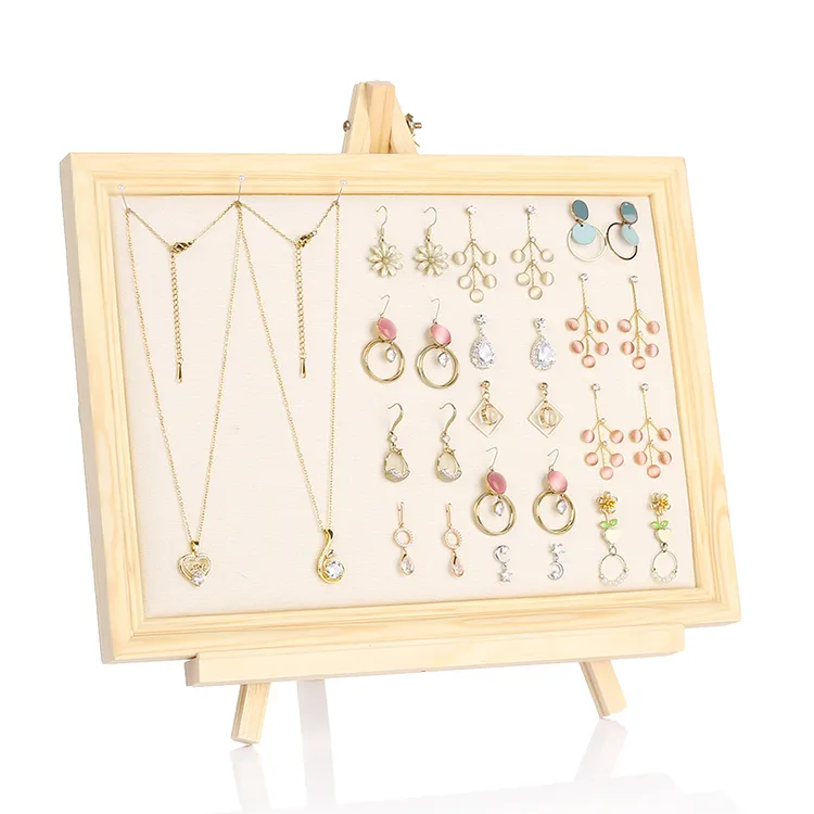 首饰展示架 实木相框耳环展示架家居首饰收纳挂首饰项链展示架