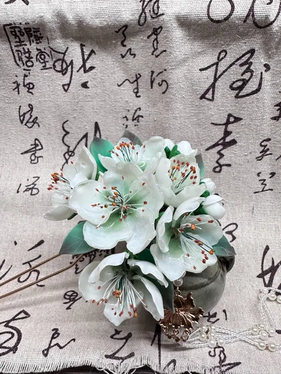 梨花全封菜软簪 现货手工清新仙气发簪古风