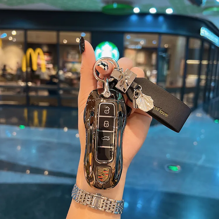 适用于保时捷钥匙套macan新卡宴帕拉梅拉911钥匙壳718钥匙包男女