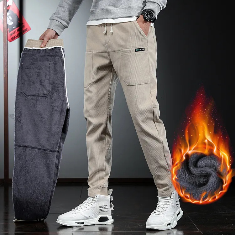 男士灯芯绒六兜潮流时尚休闲裤百搭裤子加绒加厚六个口袋加厚加绒