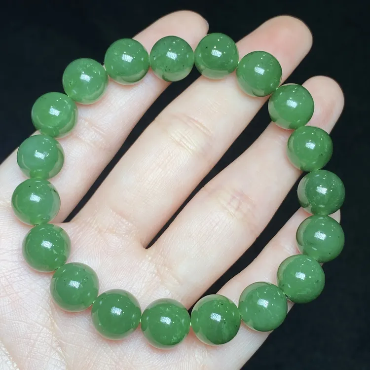 【小北严选】和田玉单圈圆珠手串1-16H14X296【多样性发一件】约10mm