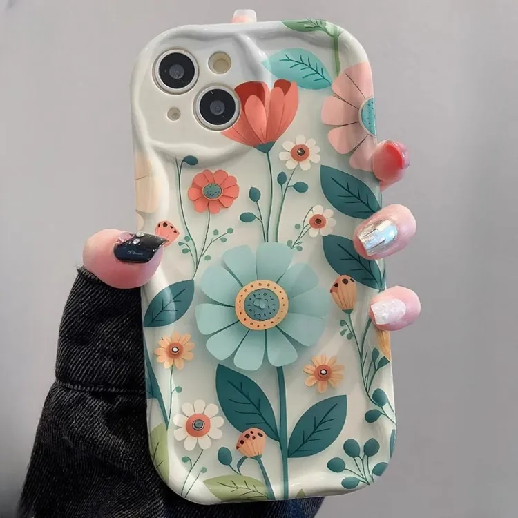 向日葵花朵苹果15手机壳iPhone14全包12创意13奶油壳11防摔女生XS