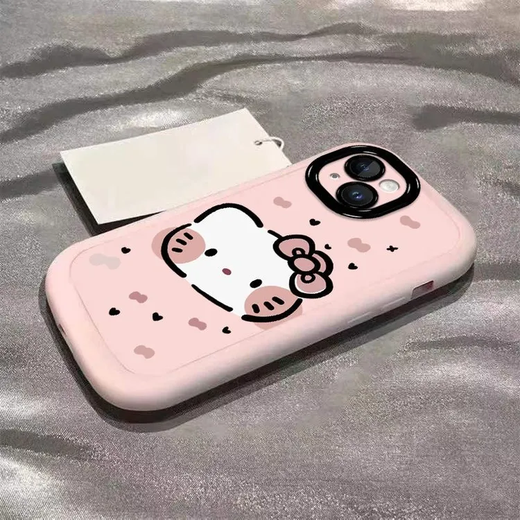 害羞KT猫适用苹果16卡通15手机壳iPhone14Promax全包13软壳12防摔