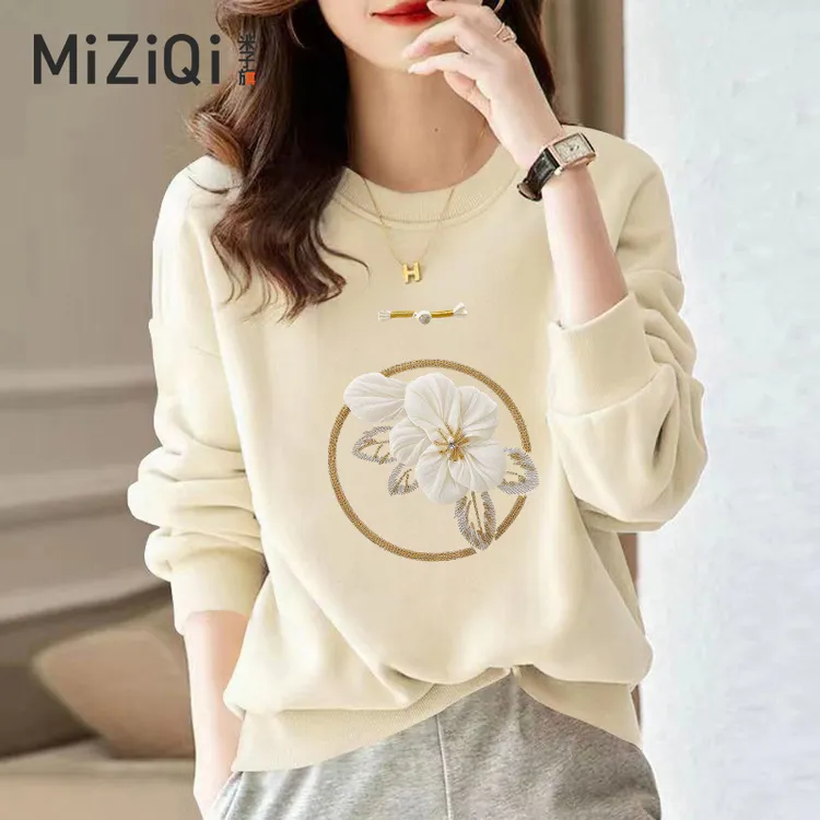 米子旗2025年秋冬季新款时尚圆领爆款大码微胖MM女士正宗卫衣长袖