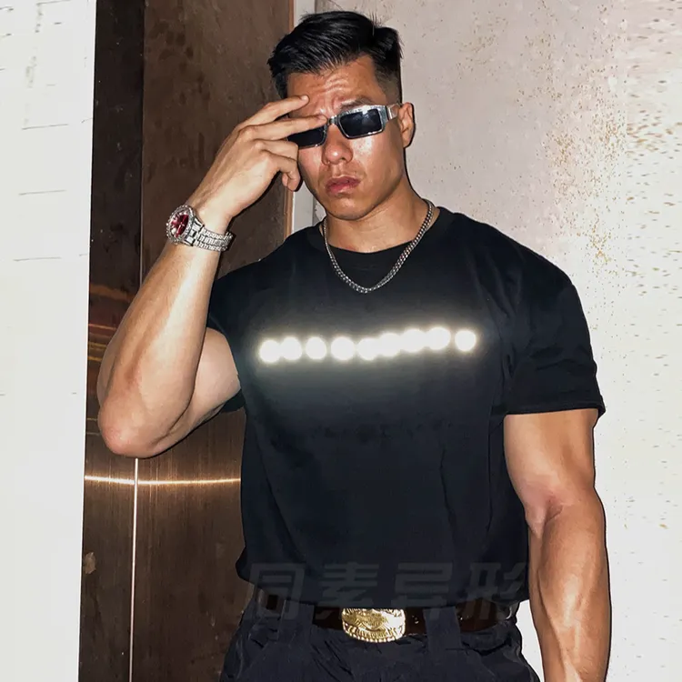 同素异形硬骨头BEFEARLESS美式健身运动半袖反光印花圆领短袖训练