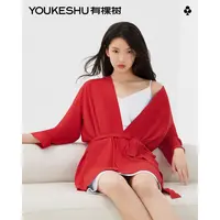 有棵树结婚睡袍红色睡衣女款夏季新娘晨袍高级感女士家居服