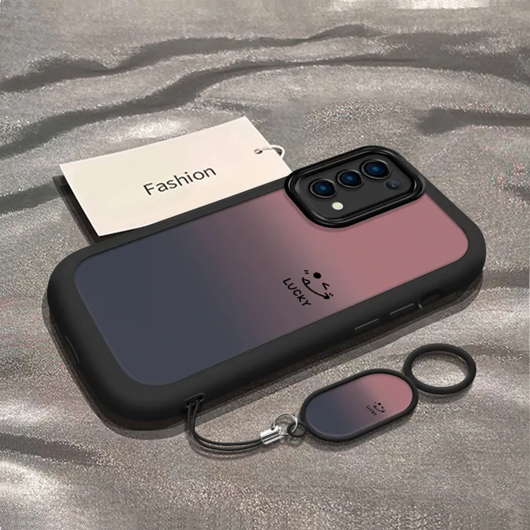 渐变笑脸适用OPPOReno5Pro手机壳新款Reno5保护套5k软硅胶0PP0Ren