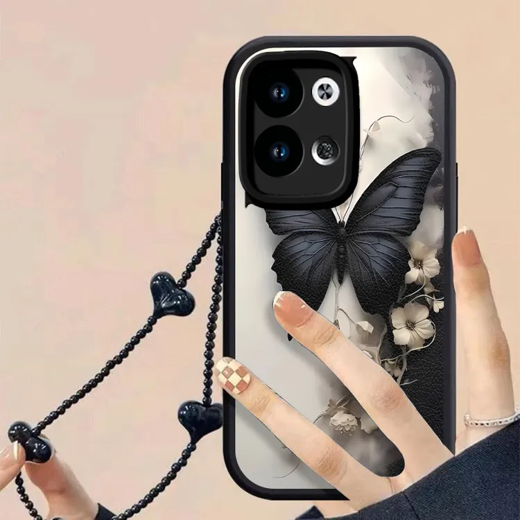 烟雾蝴蝶适用OPPORENO13手机壳OPPOReno13Pro新款全包防摔PKM110