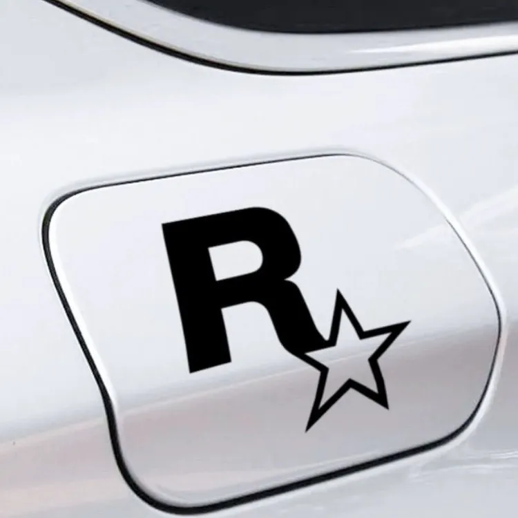个性五角星R星车标车身贴个性汽车门贴纸装饰三角窗贴油箱盖车贴