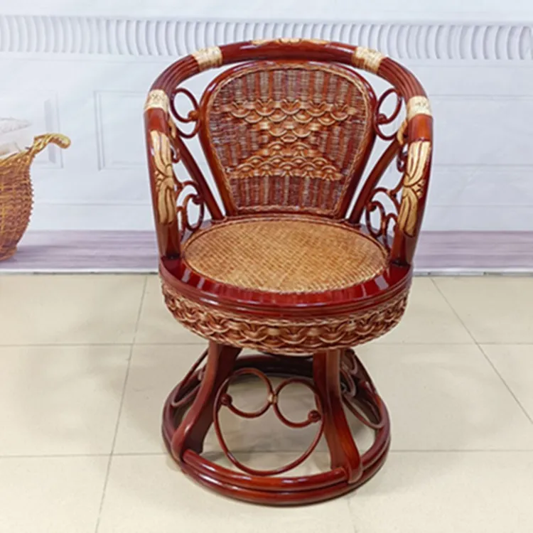 真藤椅三件套阳台桌椅茶几单人靠背椅休闲电脑旋转藤编腾椅子豪华