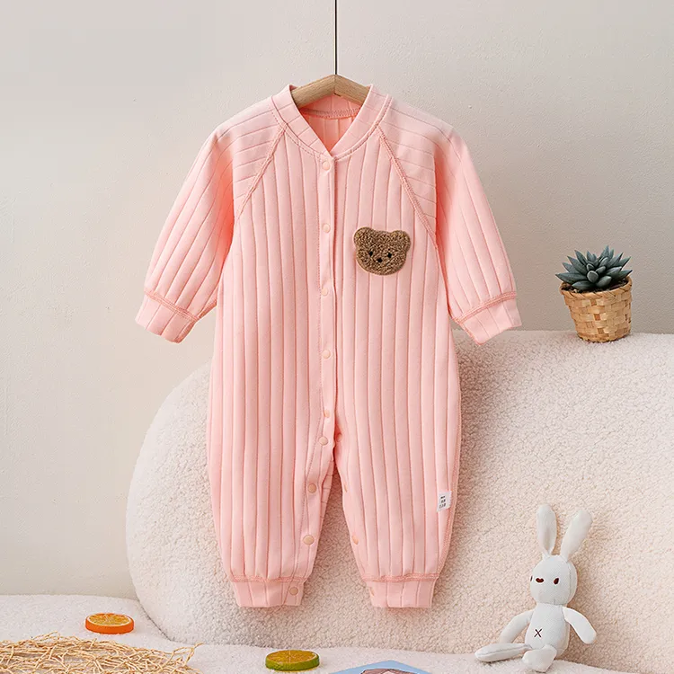  婴儿连体衣a类纯棉春秋款无骨外穿家居服男女宝宝通用新中式哈衣
