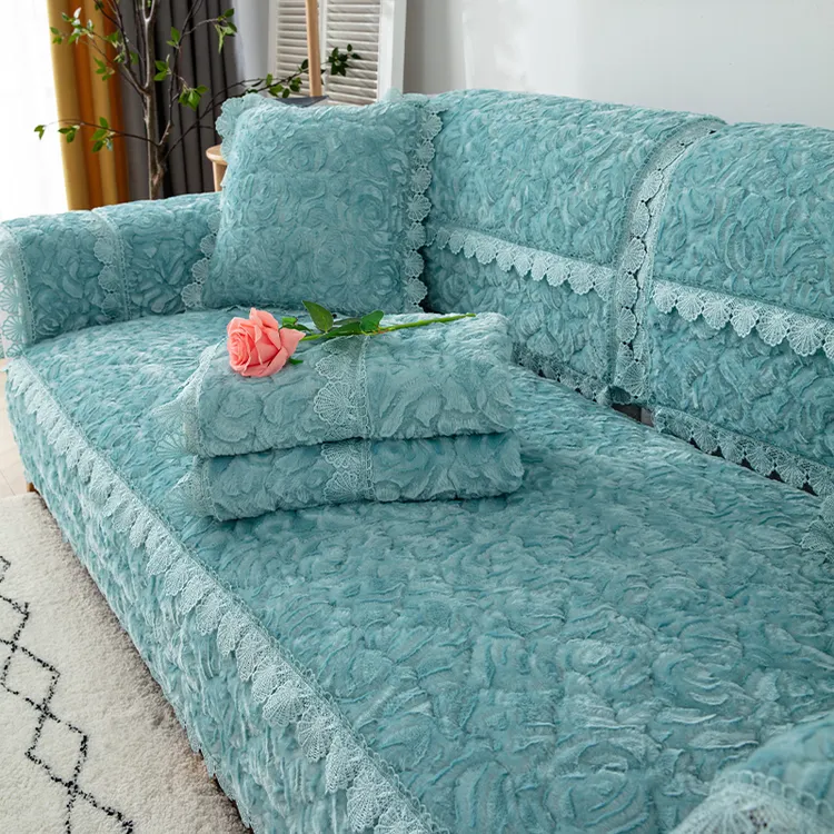 毛绒沙发垫防滑加厚直排坐垫2025新款轻奢高档秋冬季沙发套罩盖布