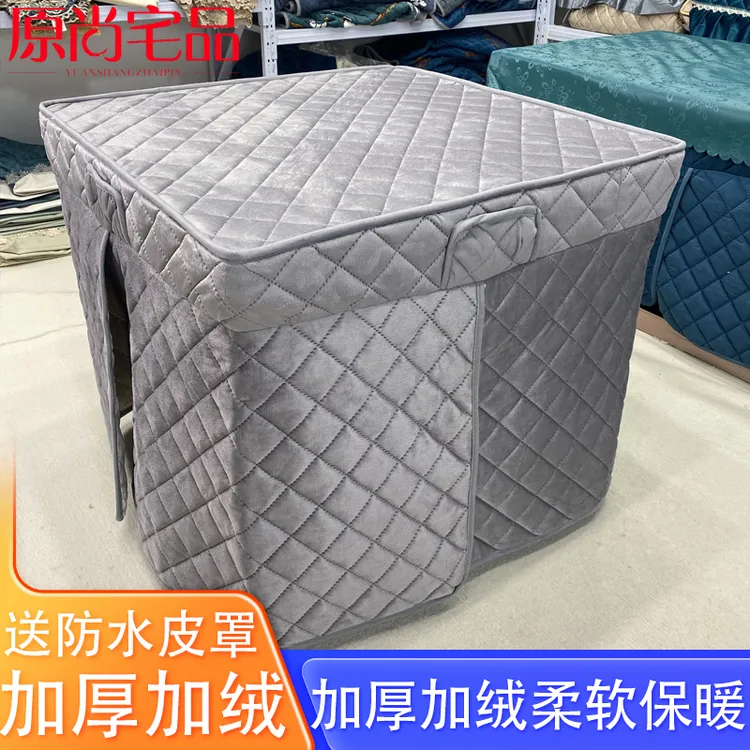 加绒电炉罩烤火桌子罩正方形电桌布罩绒面加厚取暖桌罩套冬季保暖