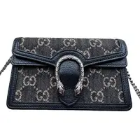 99新 GUCCI/古驰 灵灵子/GUCCI酒神黑色老花mini/斜跨包