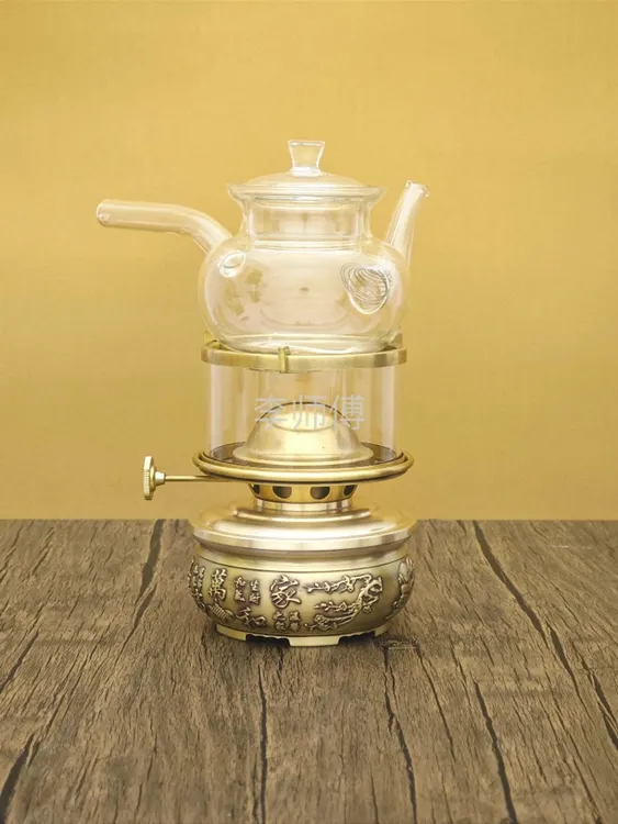 全黄铜小巧[家和万事兴]空气茶灯，家用 户外便捷。