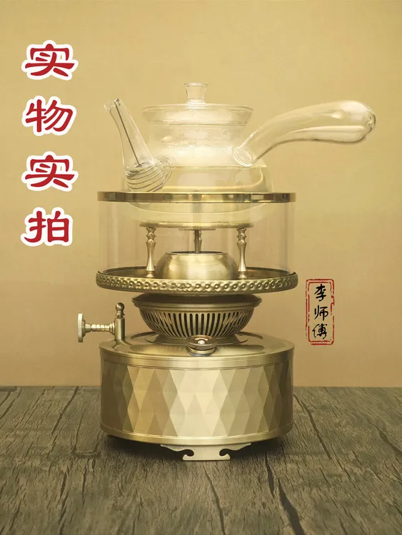 新款纯铜空气灯茶炉复古老式茶炉茶具厂家直销古焰煮茶煮水批发