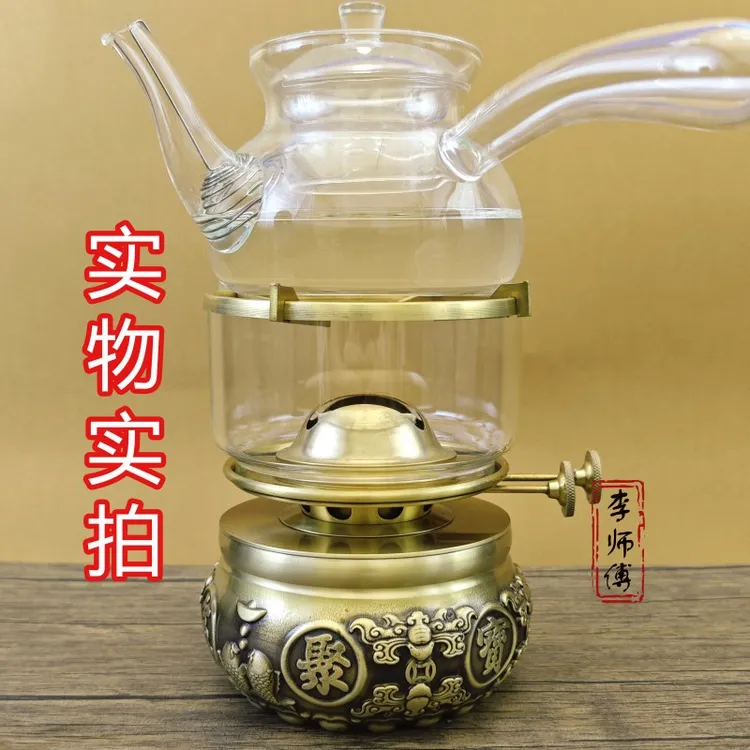 新款纯铜空气灯茶炉复古老式精品养生茶炉厂家直销古焰煮茶煮水