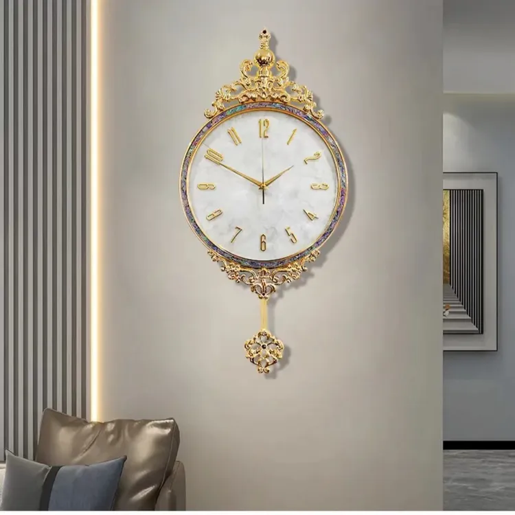 家居装饰钟表立体数字挂钟客厅石英钟轻奢个性时钟时尚新中式