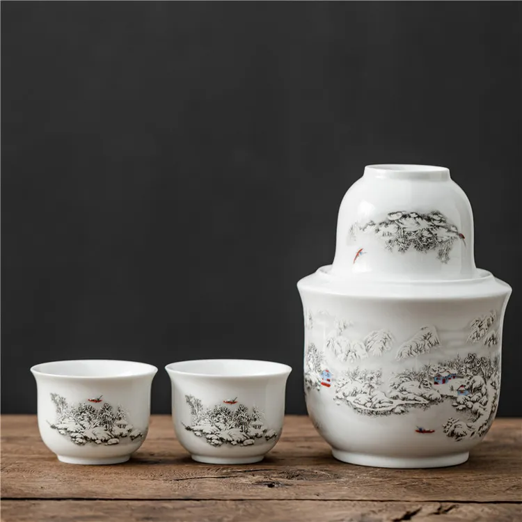 半斤温酒器烫酒壶家用温酒壶热酒壶陶瓷老式酒具烫酒黄酒酒杯酒器