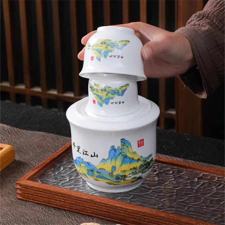 温酒壶烫酒壶老式怀旧酒杯陶瓷家用暖酒中国风二两中式黄酒温酒器