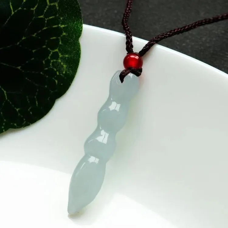 天然玉石缅甸翡翠玉毛笔吊坠 精品气质节节高升挂件 多样性发货
