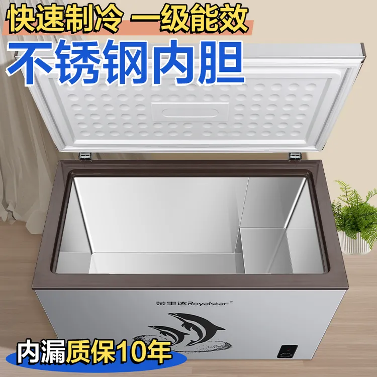 荣事达【不锈钢内胆】冰柜家用大容量小型冷藏冷冻单温速冻冷冻冷柜