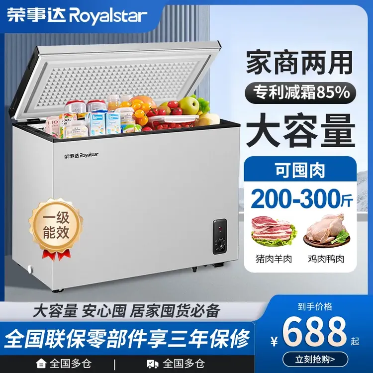 荣事达冰柜单温冷冻家用商用大容量两用小型迷你冷柜冷藏冷冻速冻