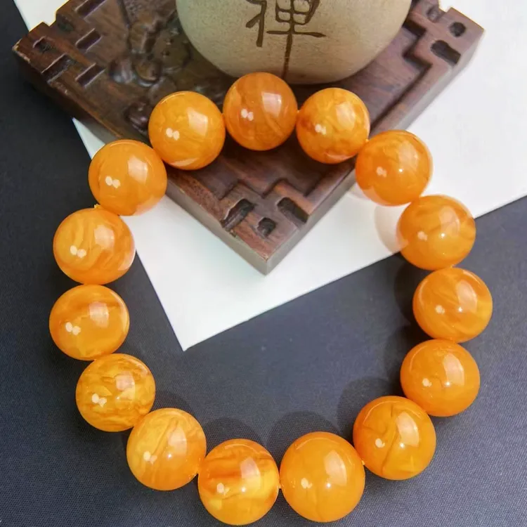 收藏级高端天然老蜜蜡欧洲丹麦招财琥珀散珠子上等蜜蜡玉蜜蜡手串