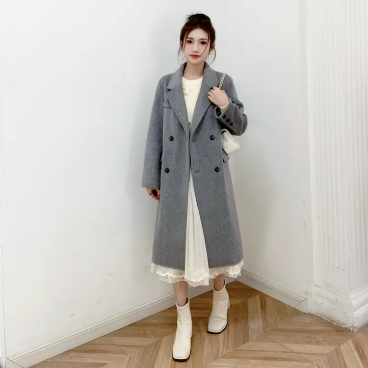 IEF/爱依服【小个子】2025秋冬新款韩版英伦风通勤气质呢绒长外套