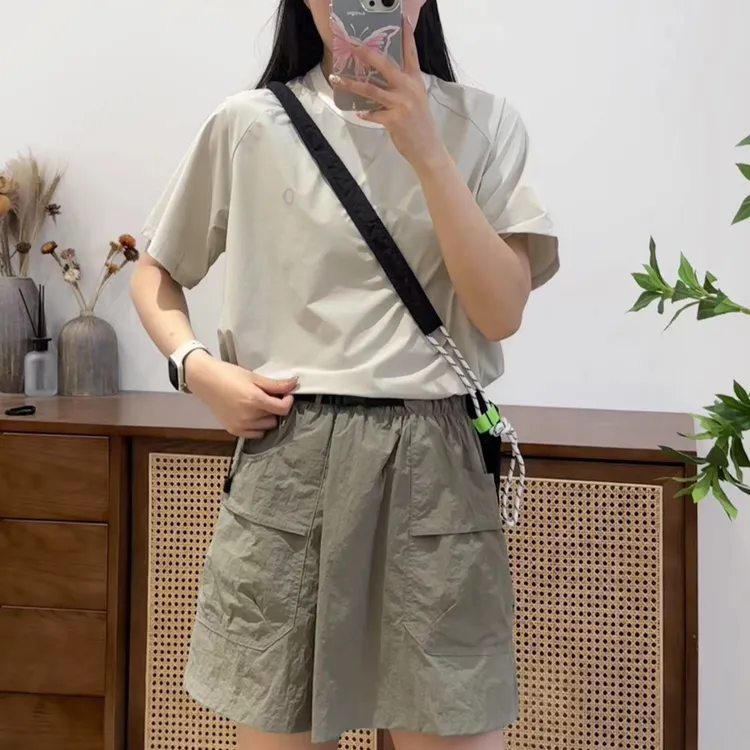 素！O！木巨1350！女士休闲时尚百搭宽松工装简约腰带松紧腰半身裙裤