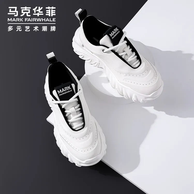 马克华菲秋季休闲男鞋2025新款运动老爹鞋男士秋季百搭小白鞋单鞋