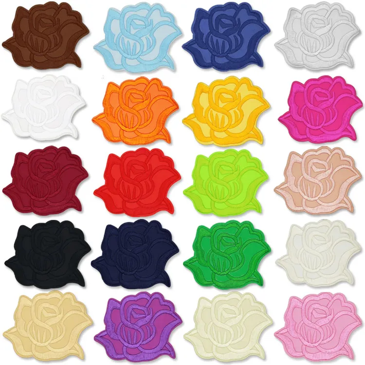 玫瑰花朵刺绣布贴补丁贴衣服帽辅料diy装饰贴花窗帘被套补洞贴花商品图