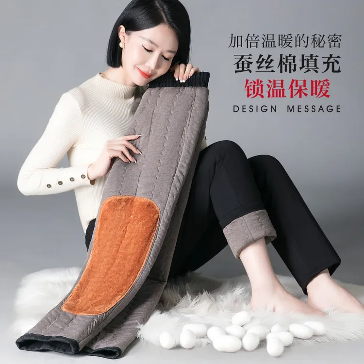 中老年保暖锁温冬季暖裤老年人秋冬高腰宽松加绒温暖弹力修身棉裤