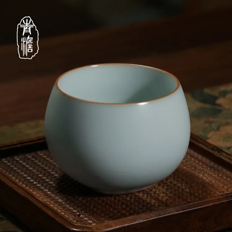 汝窑欢喜杯180ml 汝瓷主人杯景德镇陶瓷