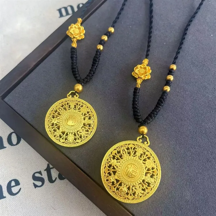 铜合金吊坠 八宝罗盘吊坠万福毛衣扎基拉姆链经典百搭情侣不褪色