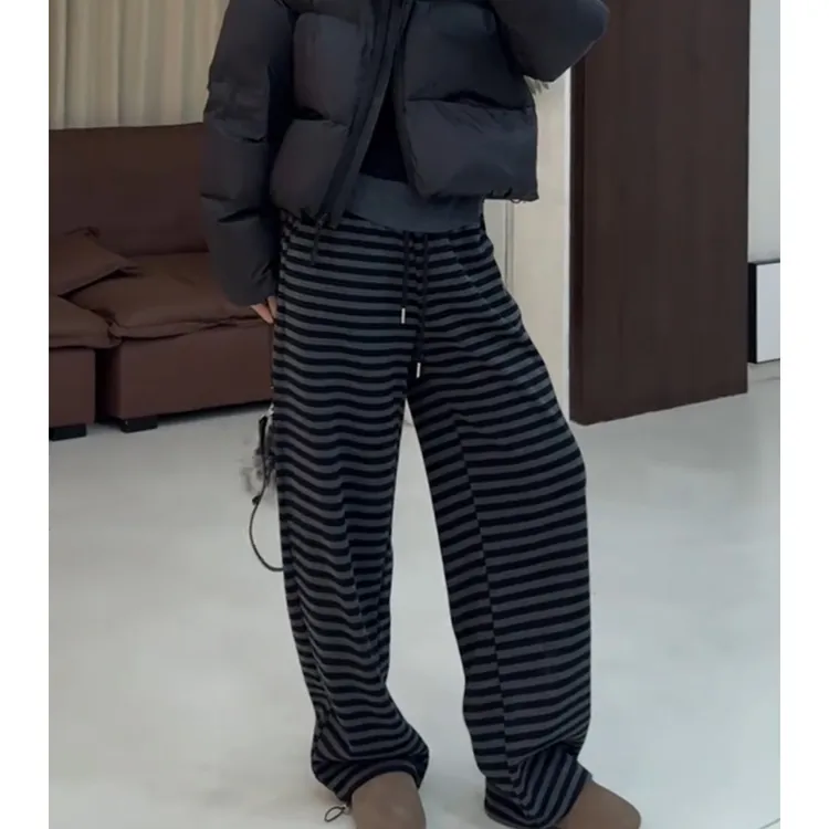 小个子休闲裤女2025年秋季新款裤子时尚运动裤显瘦卫裤宽松阔腿裤