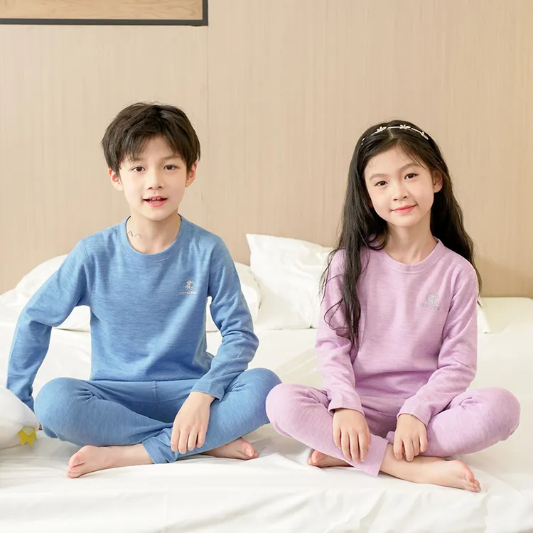 莱赛尔（天丝）羊绒蚕丝儿童秋冬儿童保暖套装打底衫舒适秋冬季内衣