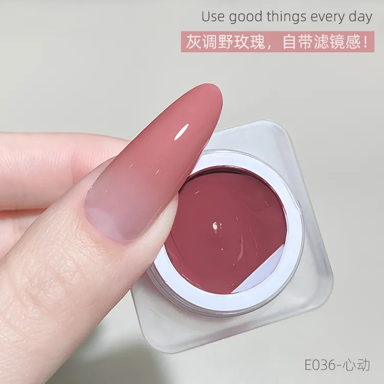 致美艺美甲新款纯欲风腮红拍拍胶彩绘画花渐变显白持久指甲油罐胶